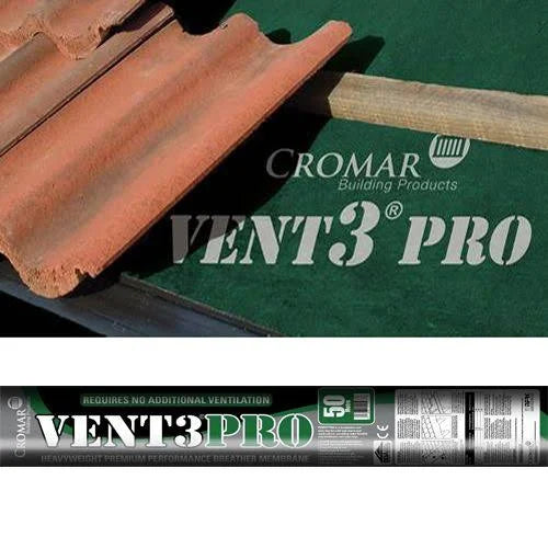Cromar Vent 3 Pro High Performance Breather Roofing Felt - 50m x 1m
