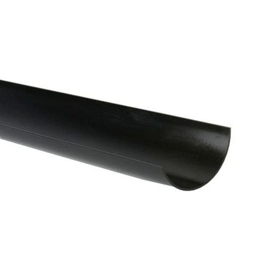 112mm Half Round Style Plastic Guttering 4m Length - Black
