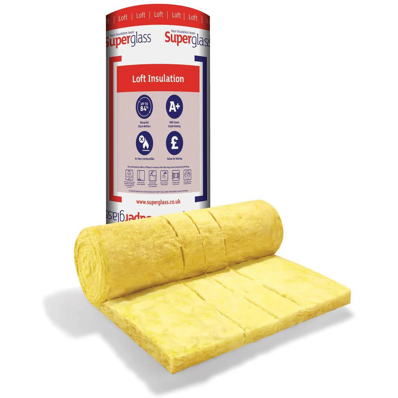 Superglass Multi-Roll 44 Loft Roll Insulation - 100mm (12.12 m2 roll)