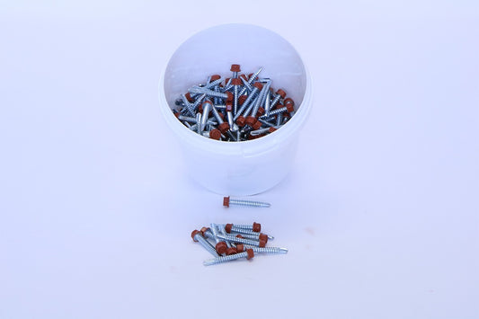 Britmet - Plus Tile (0.9mm) Range - Tek Screw - Bramble Brown (Pack of 50)