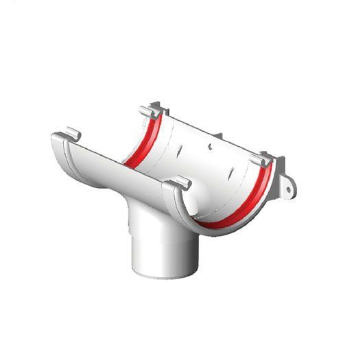 Half Round Style Running Outlet - White