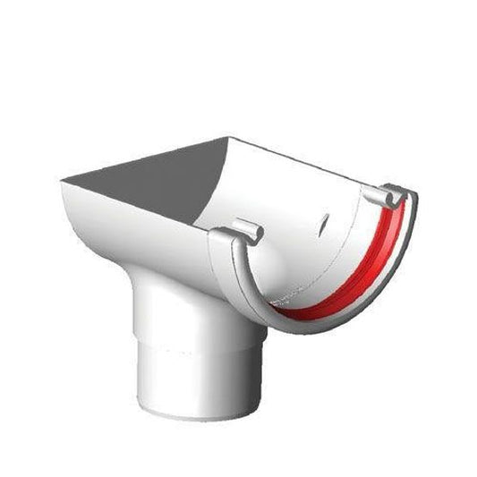 Half Round Plastic Gutter Stopend Outlet